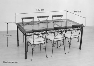 Mesa Comedor de Roble y Hierro Forjado