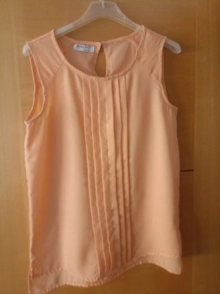 Blusa SuiteBlanco Talla S Naranja/Rosa