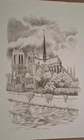 2 Postales Grabado F. Dhoska París