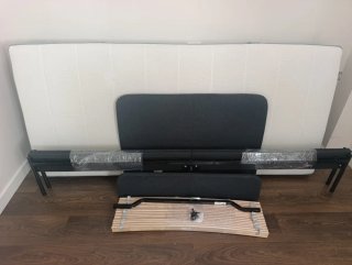Cama IKEA 90x200 gris/blanca