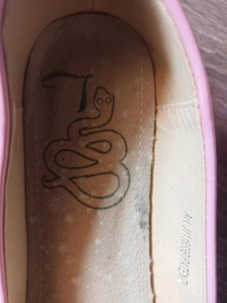 Ballerine bicolore rosa e beige con fiocco