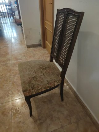 Sillas comedor antiguas madera y rejilla