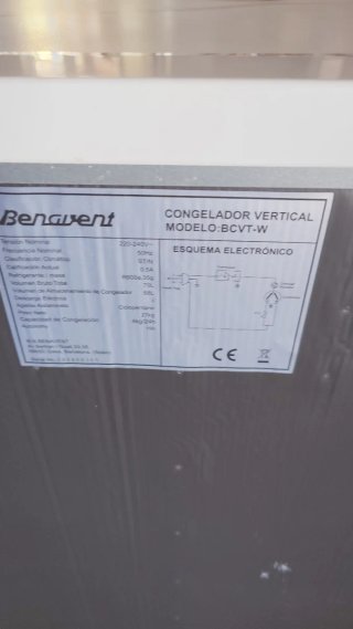 Congelador Vertical Benavent BCVT-W
