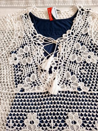 Jersey calado mujer blanco