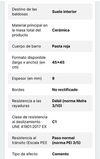 Suelo cerámico efecto cemento 45x45