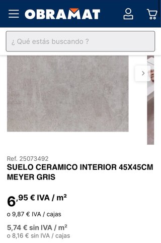 Suelo cerámico efecto cemento 45x45