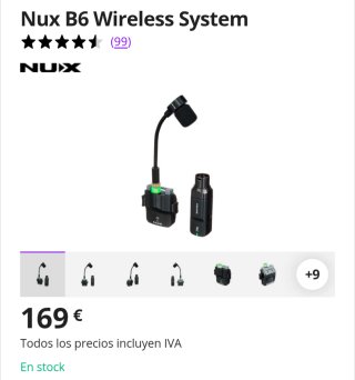 Sistema Inalámbrico NUX B-6 para Saxofón