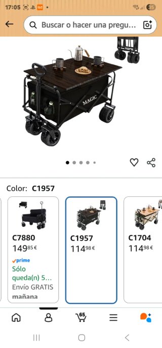 Carro plegable para playa negro