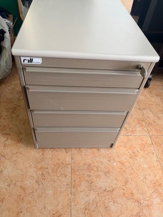 Cajonera metálica de oficina beige/gris