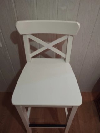 Taburete alto madera blanco