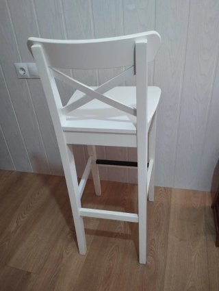 Taburete alto madera blanco