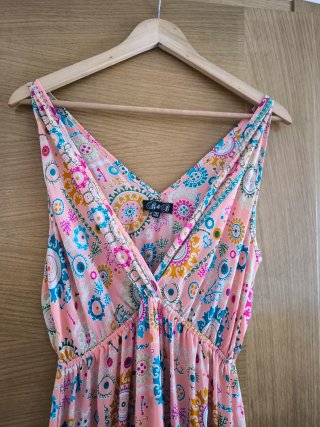 Vestido volantes estampado talla única