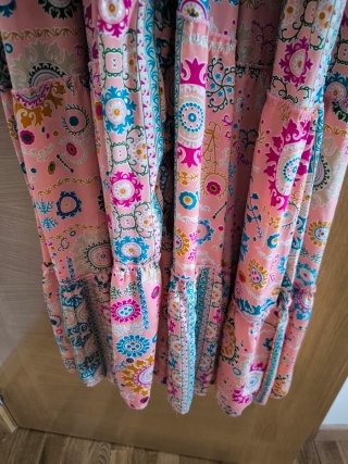 Vestido volantes estampado talla única