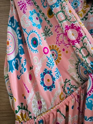 Vestido volantes estampado talla única