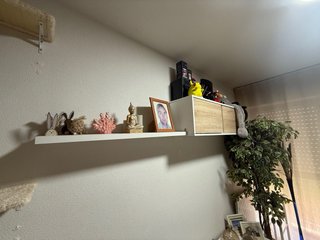 Mueble de salón moderno blanco y madera