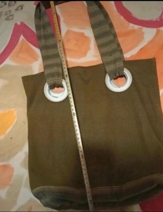 Bolso Tote Verde Militar con Aros