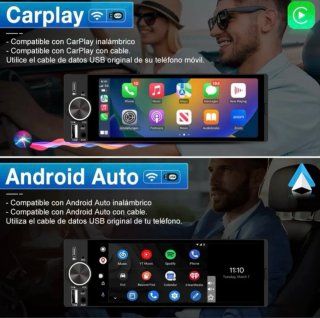 Radio Coche 1 DIN Pantalla Táctil CarPlay