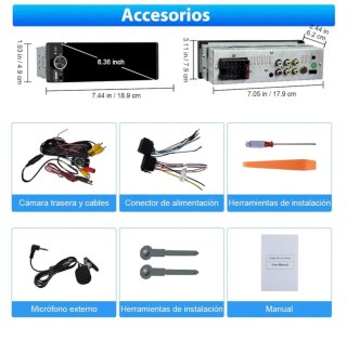Radio Coche 1 DIN Pantalla Táctil CarPlay