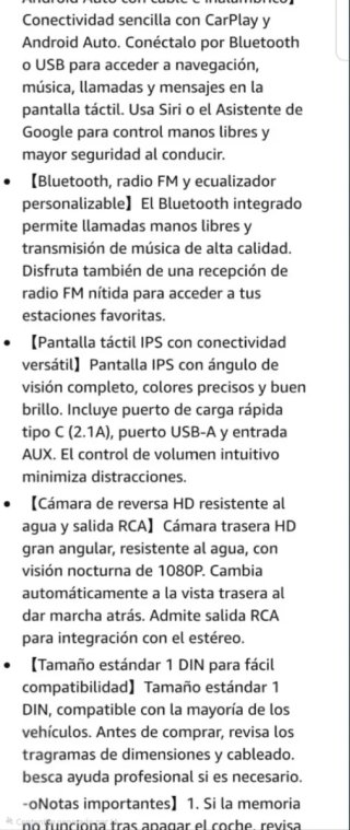 Radio Coche 1 DIN Pantalla Táctil CarPlay