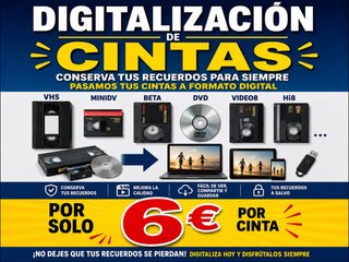 Digitalización de cintas VHS, MiniDV, Beta, DVD, V