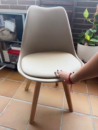 Juego de 4 Sillas Comedor Beige