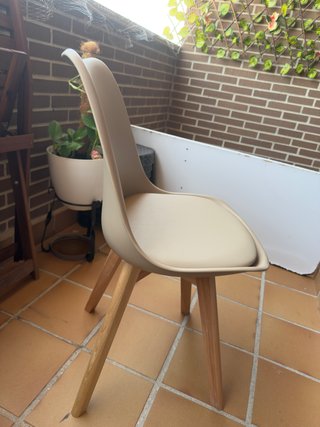Juego de 4 Sillas Comedor Beige