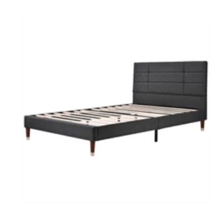 Cama doble tapizada con somier de láminas