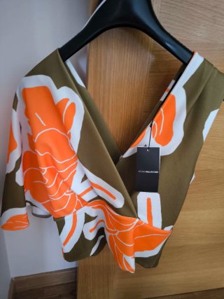 Original Top hombro descubierto  estampado floral