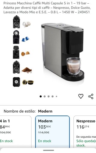 Cafetera Multicápsulas 5 en 1