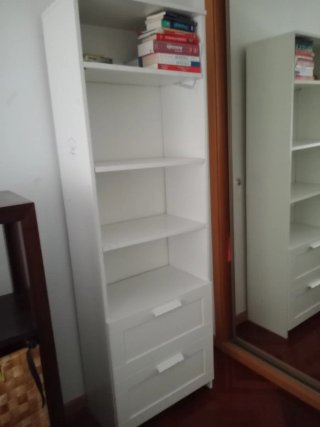Estantería blanca 1.90m con cajones