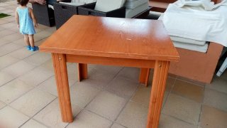 Mesa plegable de comedor 1,6x90x73 cm alta