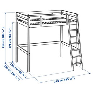 Litera alta IKEA Stora madera blanca