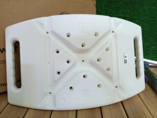 Taburete Ducha Ajustable Blanco y Azul