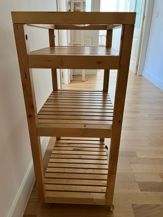 Carrito auxiliar Ikea madera bambú