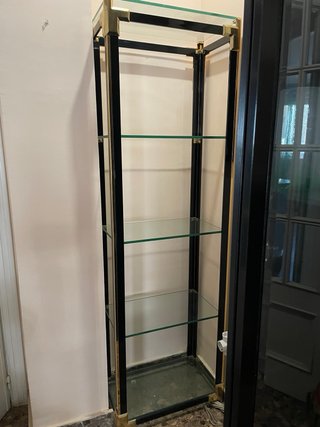 Estantería cristal y metal negra
