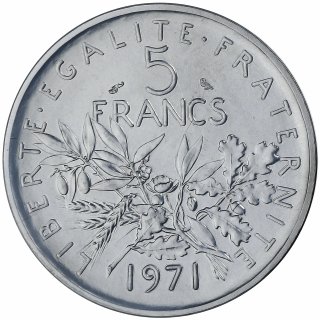 Moneda Francesa 5 Francos 1971