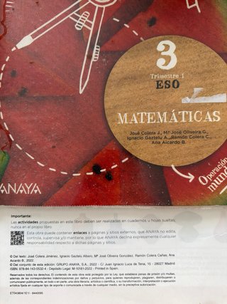 Libros de texto 3 de la ESO