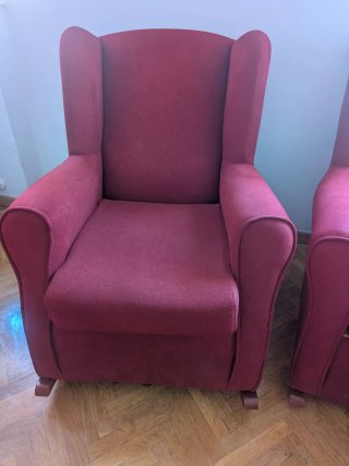 Sillón mecedora/lactancia tela rosa
