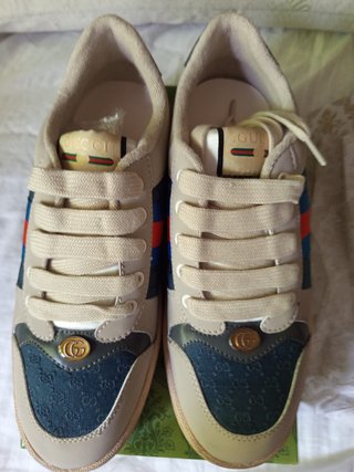 Zapatillas  Retro Beige y Azul Talla 44
