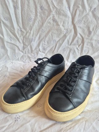 Playeros piel negros Massimo Dutti