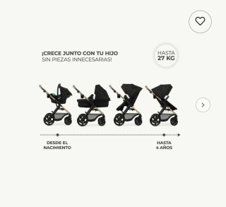 Carro bebé 4 en 1 Kinderkraft negro/dorado