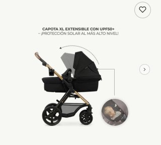Carro bebé 4 en 1 Kinderkraft negro/dorado