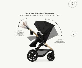 Carro bebé 4 en 1 Kinderkraft negro/dorado