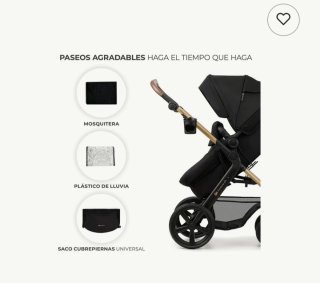 Carro bebé 4 en 1 Kinderkraft negro/dorado