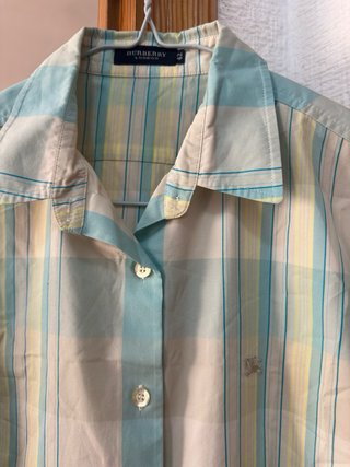 Camisa Burberry Cuadros Azul y Amarillo Talla M