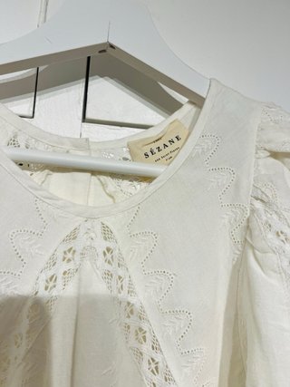 Vestido blanco algodón y lino Sezane Talla 34