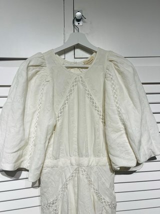 Vestido blanco algodón y lino Sezane Talla 34