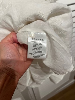 Vestido blanco algodón y lino Sezane Talla 34