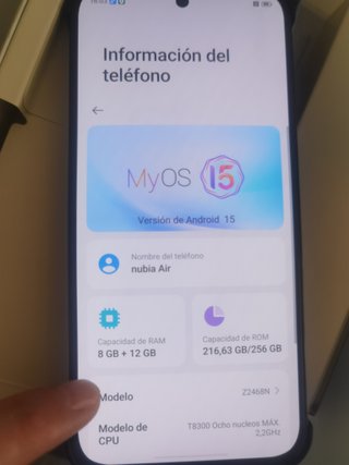 Nubia Air 256GB 5G Negro Nuevo