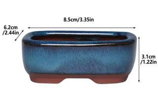 Maceta Bonsái Rectangular Azul y Marrón